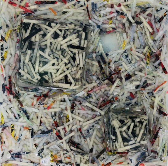 'Unmade No 4' - shredded drawings and prints, resin