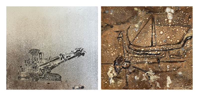 Alison Grant Shifting Base Line, Monoprint, 36 X 56cm