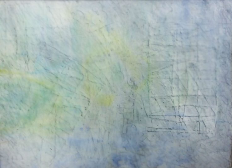 Sea Map, 2020, 48 x 40, mixed media, on paper and mylar