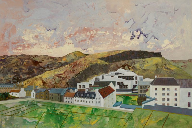 Holyrood 2014, Robert Garioch. Acrylic on Canvas 2x3M