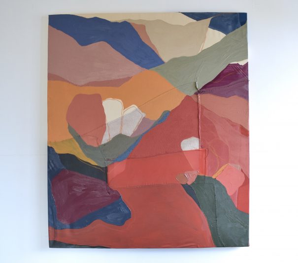 Untitled (Precipice), Oil pastel and oil paint on mixed materials, 100x85cm, 2021