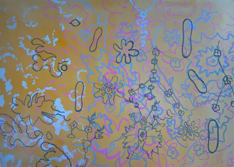 Free Radicles 70x50 Watercolour on canvas