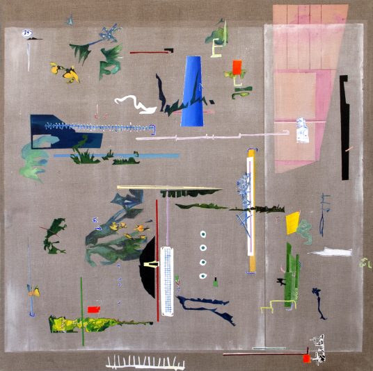 DivingBoard_80x80cm_acryliconlinen_KarenMaxted