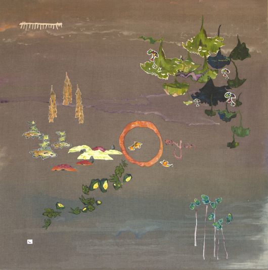 Garden_80x80cm_acryliconlinen_KarenMaxted